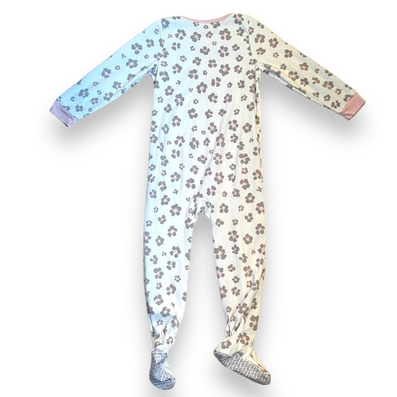 (3 for$19) 1-Piece Leopard Fleece Footie Pyjamas Carters 5T White Pink Gray - Picture 4 of 8